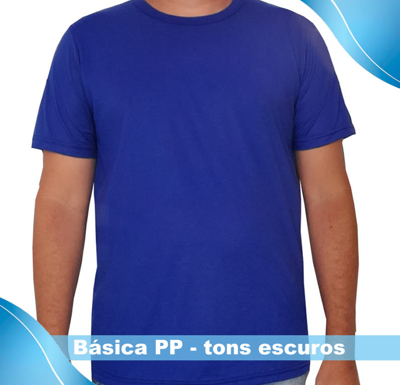 Camiseta básica malha pp tons escuros